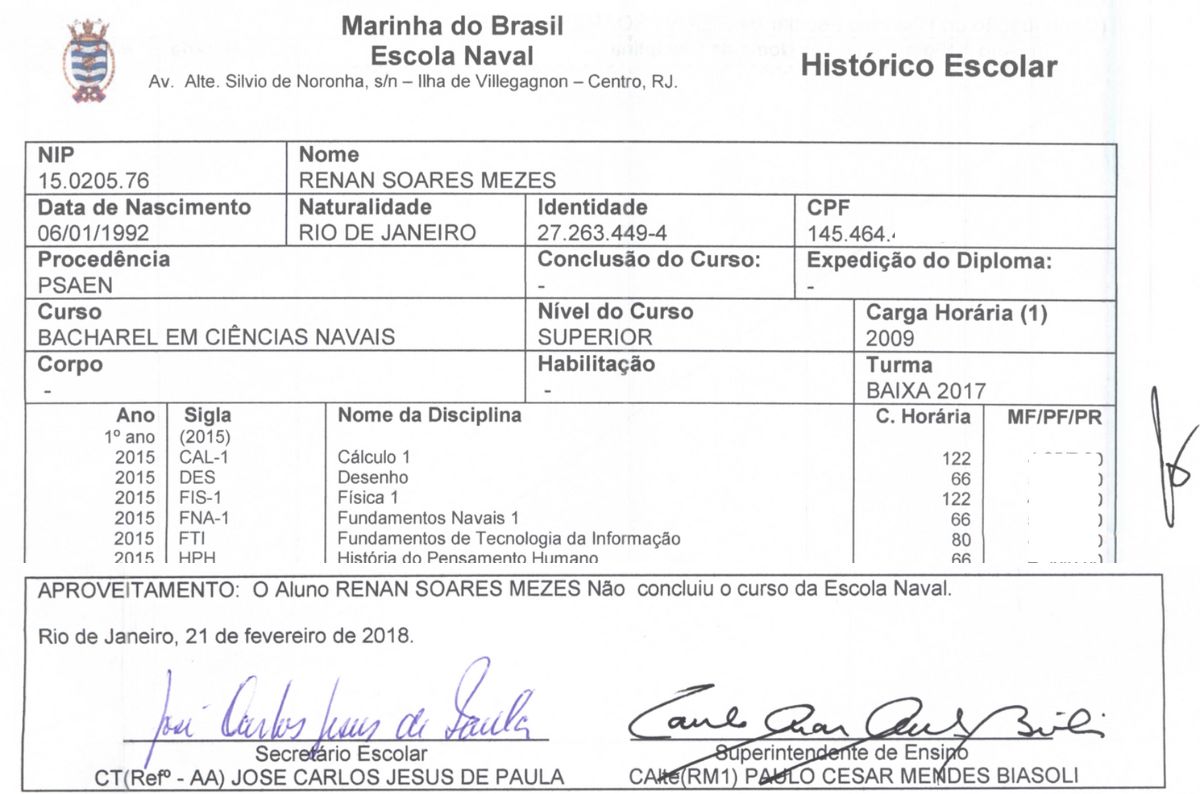 historico escolar escola naval